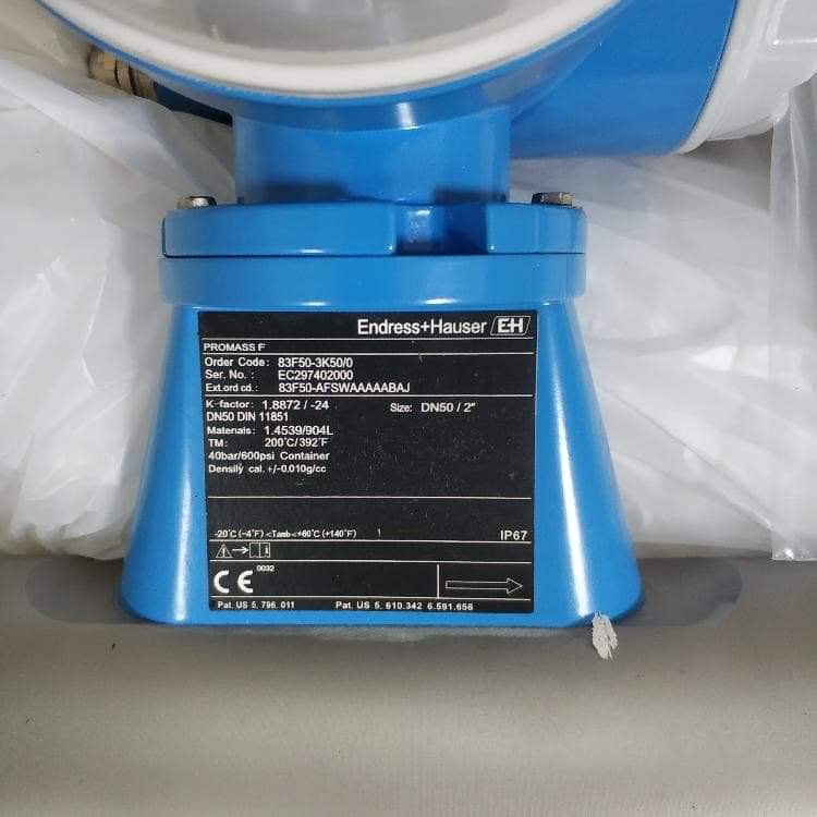 Endress Hauser Flowmeter 83F50-3K500 Coriolis Gas Mass Flowmeter