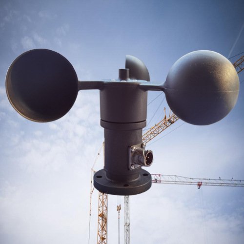 Three-cup Type Wind Speed Sensor Anemometer Nylon Material for Wind Tower Crane