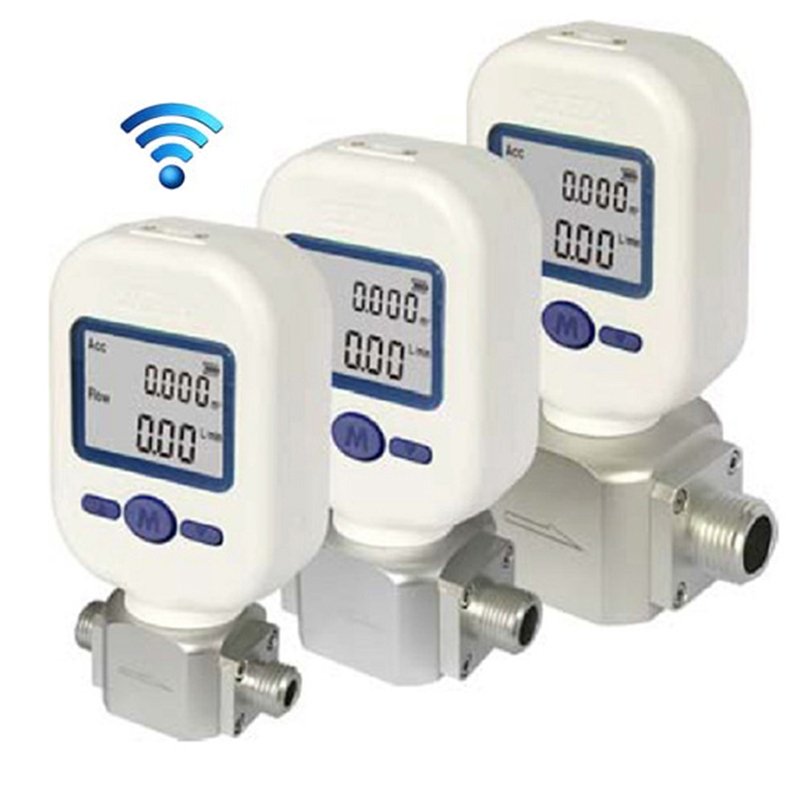 Portable Digital Air Mass Flow Meter Wireless LoRa or Wifi Stand-Alone Version 0-100SLPM