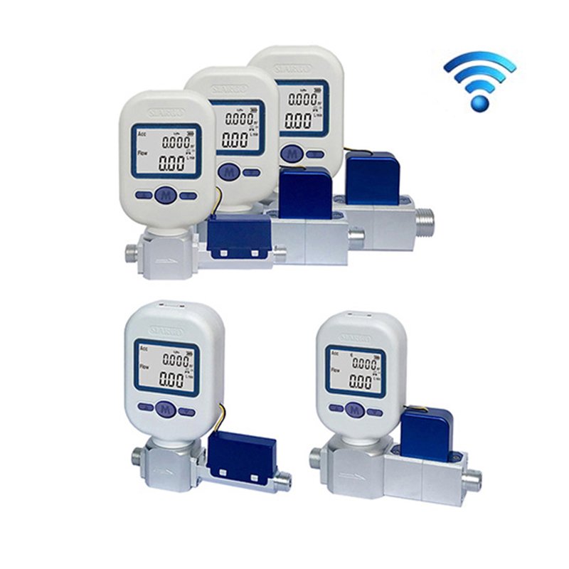 Portable Digital Air Mass Flow Meter Wireless LoRa or Wifi Stand-Alone Version 0-100SLPM