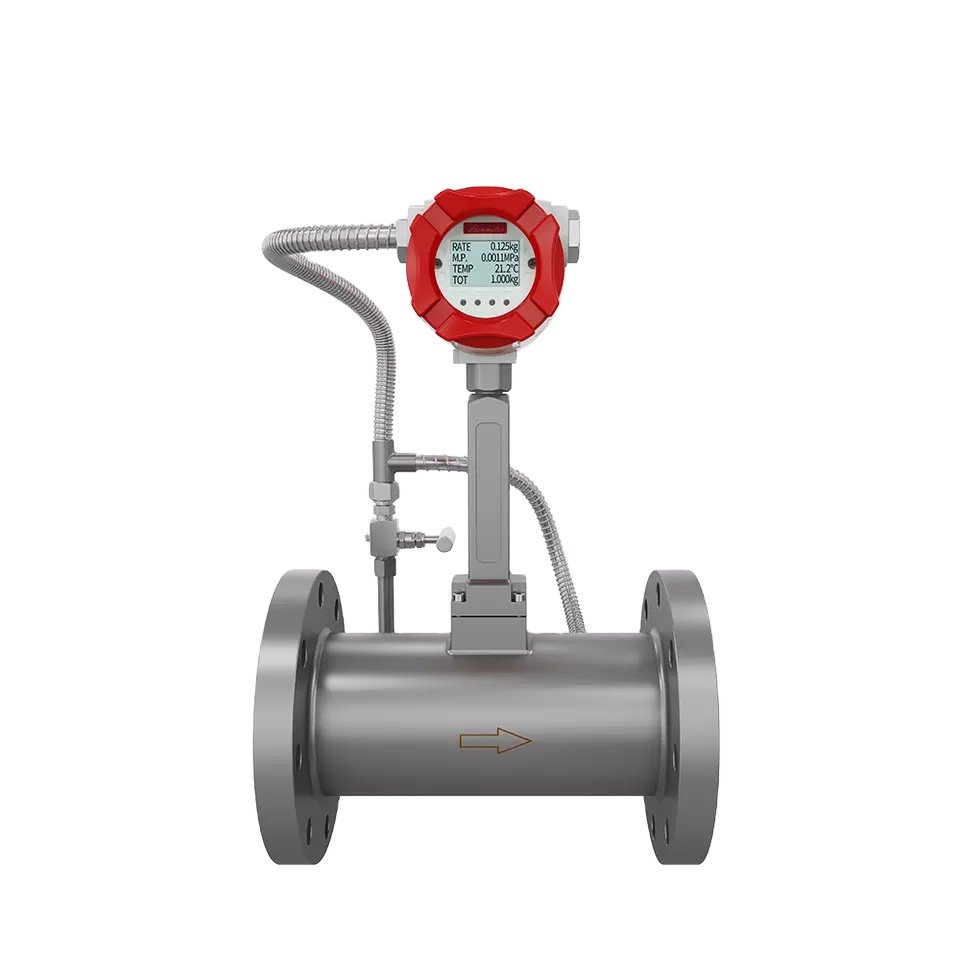 OEM Industrial Stainless Steel Vortex Steam Flow Meter Digital Pulse Output for Water Gas Oil and Air