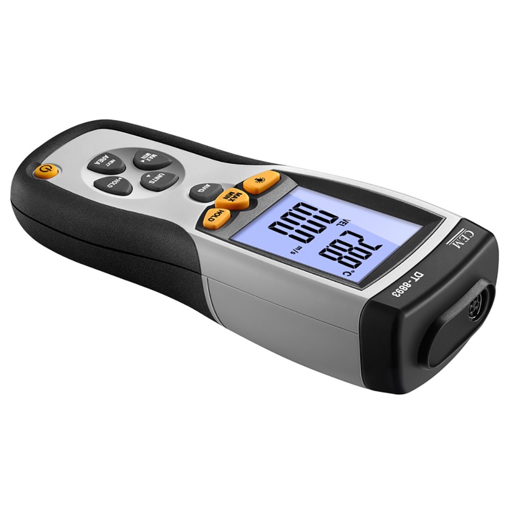 CEM DT-8893 Digital Anemometer CMM/CFM 0~30m/s Wind Speed Meter Directional Air Flow Velocity Ambient Temperature Measurement
