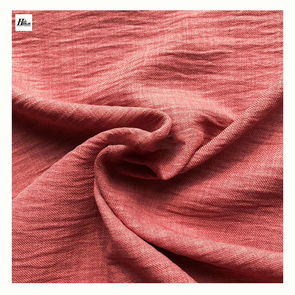 2023 New Design Linen Fabric 100% Polyester Linen Crepe Fabric for Clothing