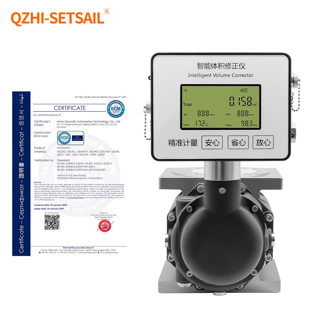 Temperature and Pressure Compensation Gas Flowmeter CH4 Na Tural Gas Methane Gas Roots Flow Meter Intelligent LCD Display