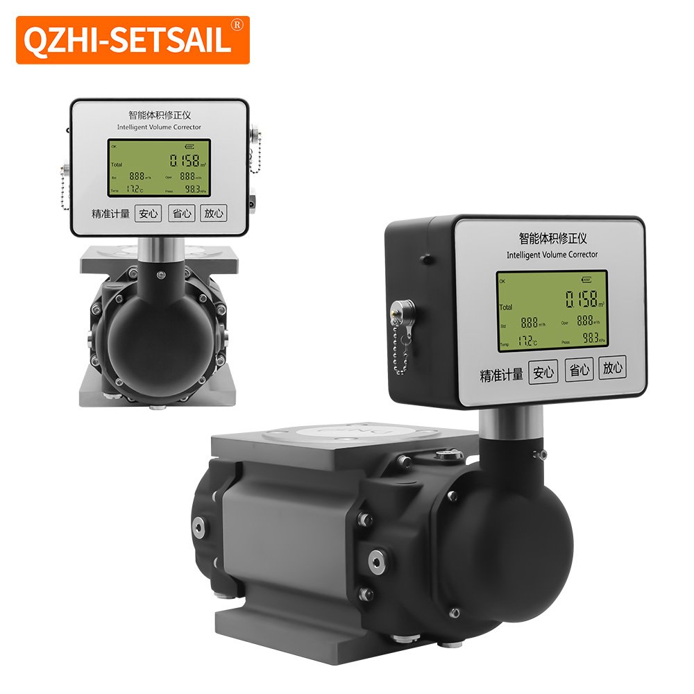 Temperature and Pressure Compensation Gas Flowmeter CH4 Na Tural Gas Methane Gas Roots Flow Meter Intelligent LCD Display
