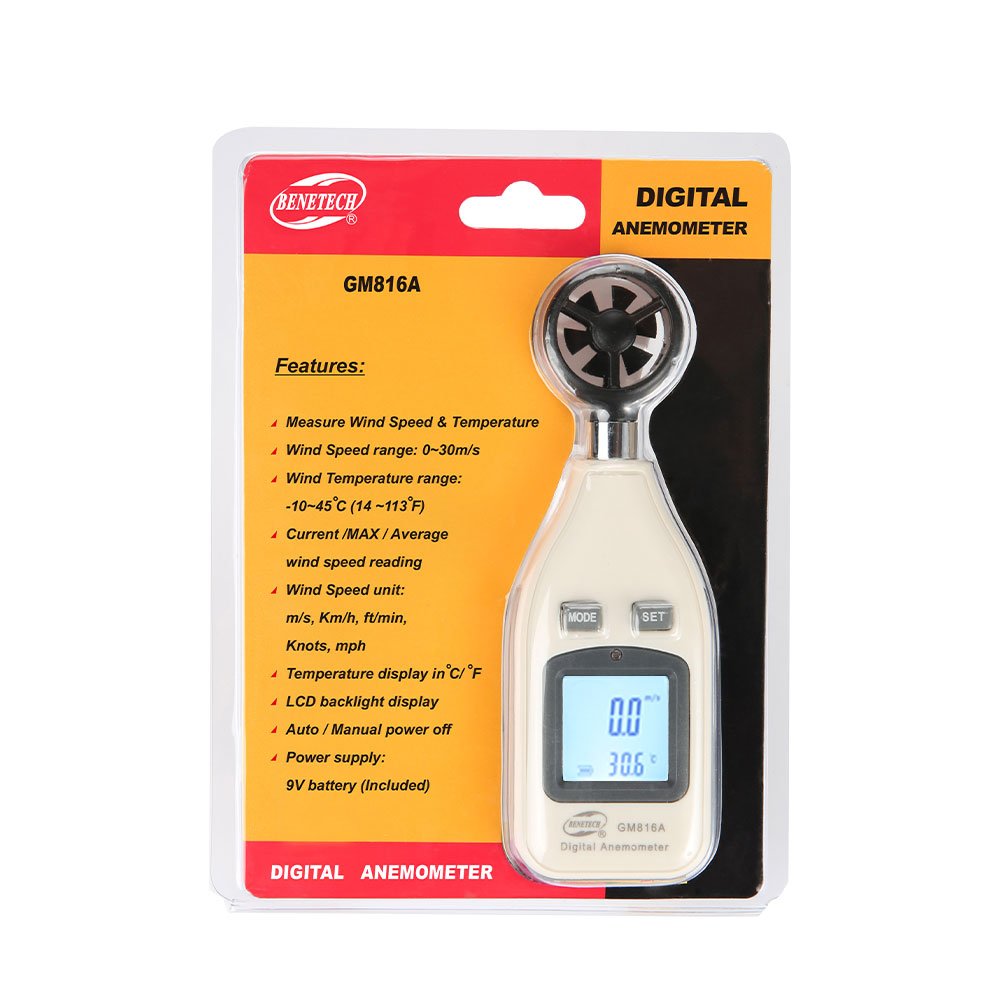 2023 BENETECH GM816A Wind Speed Meter Anemometer Handheld Digital Air Velocity Flow Teste Excellent Quality and Reasonable Price