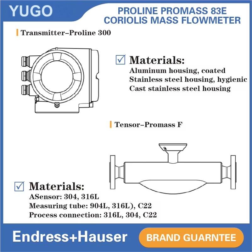 OEM Endress+Hauser 80E15 83E15 High Precision Coriolis Mass Flowmeter for Liquid Gas Slurry High Viscosity Fluid and so on