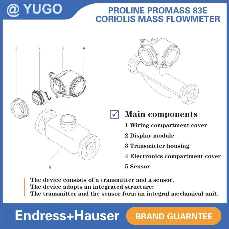 OEM Endress+Hauser 80E15 83E15 High Precision Coriolis Mass Flowmeter for Liquid Gas Slurry High Viscosity Fluid and so on