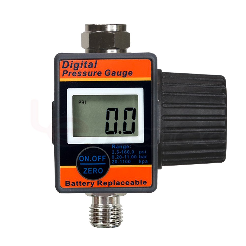 Digital 1/4" Air Pressure Regulator with Tail Gauge for Precise Spray Gun Adjustment