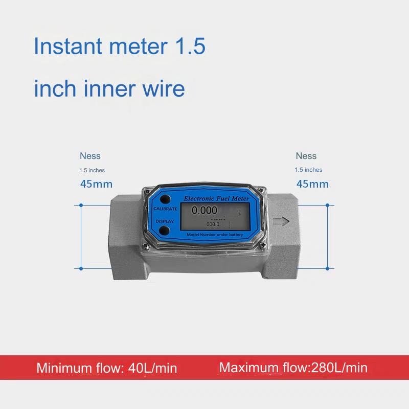 Electronic Turbine Flow Count Display Liquid Crystal diesel Gasoline Methanol Flow Meter Liquid Water Measurement