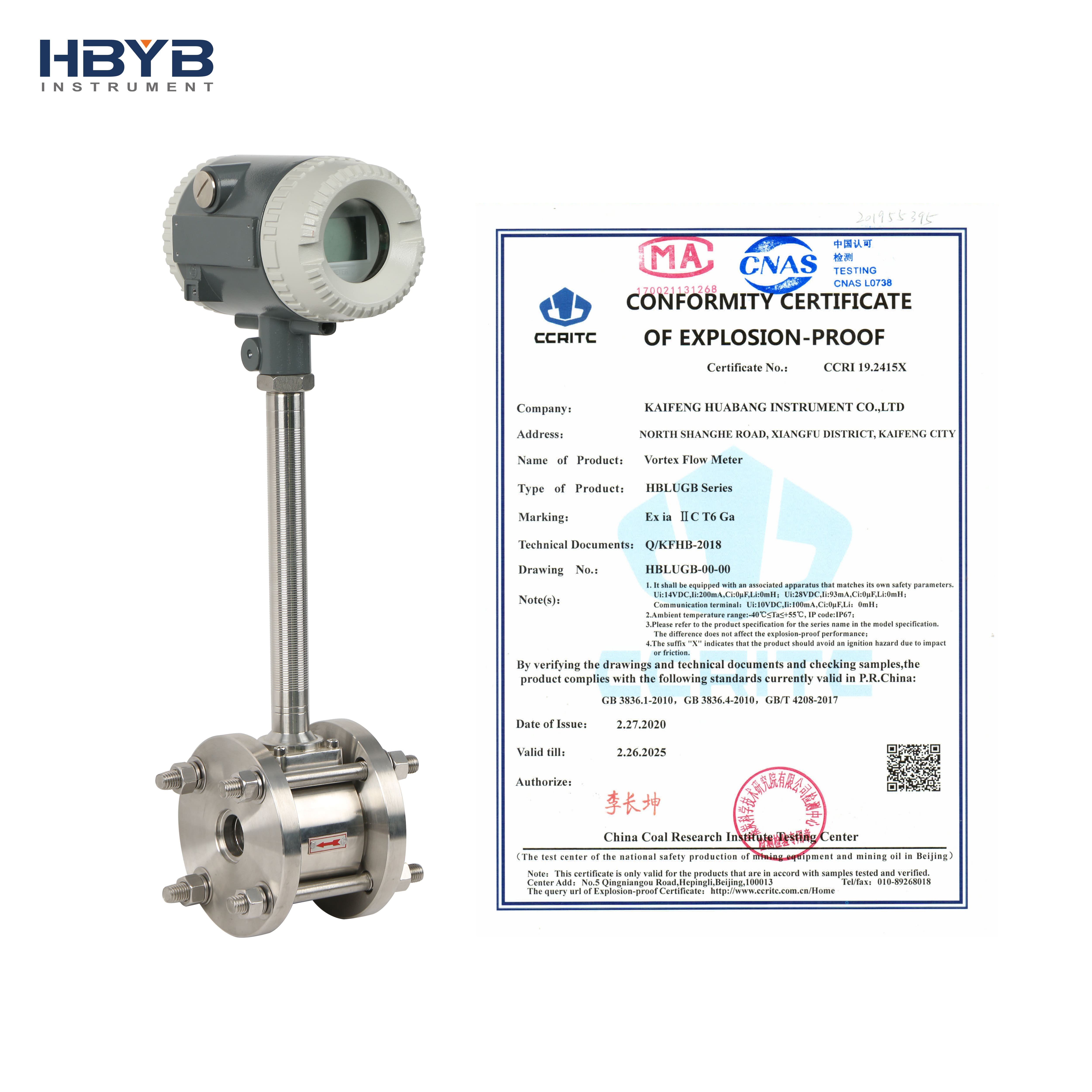 Bunker Oil Swirl Cryogenic vortex Flow Meter Ammonia High Temperature Gas vortex Flow Meter