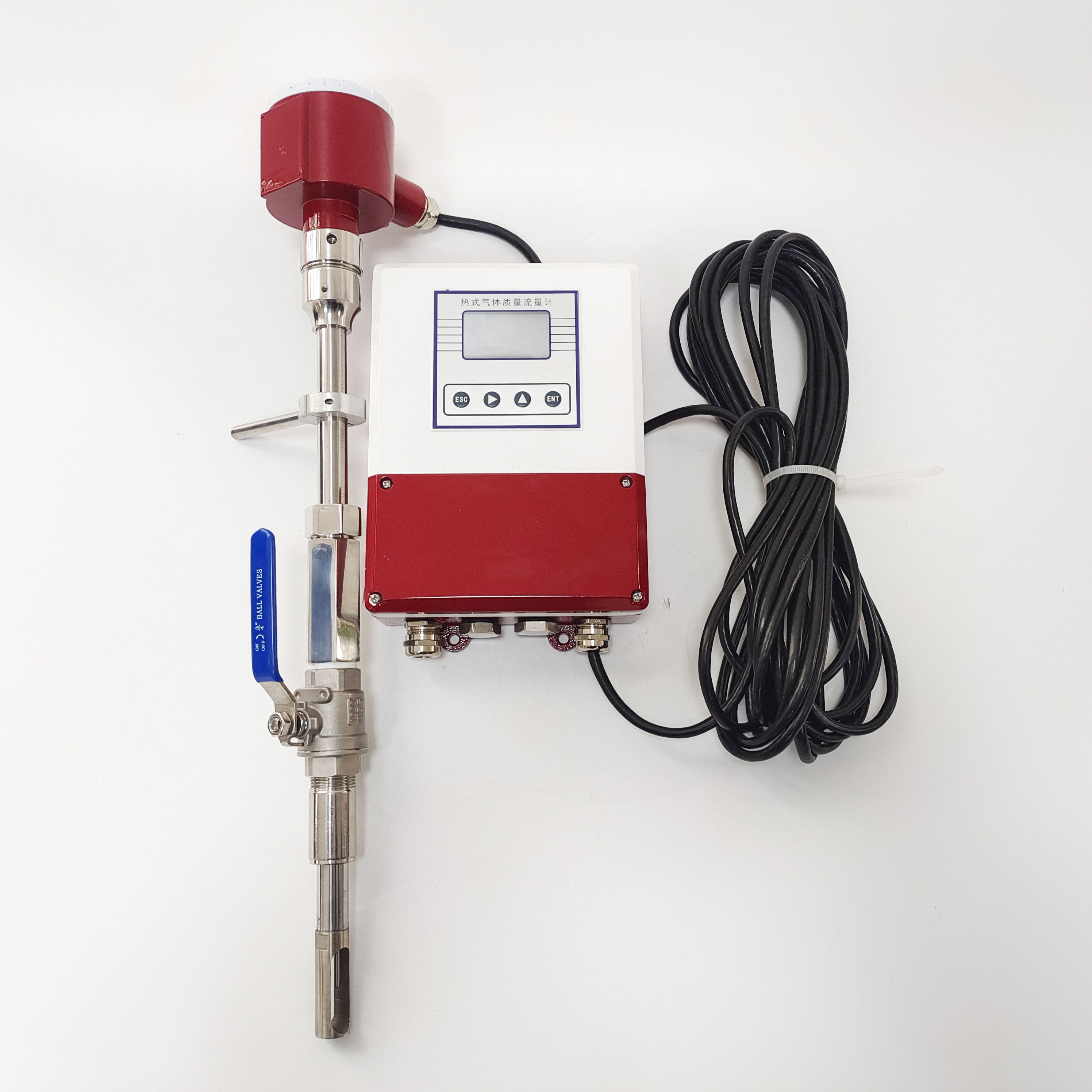 4-20mA Ex Proof Digital Insertion Type High Temperature Mass Flow Meter for air Hydrogen Gas Thermal Mass Flowmeter