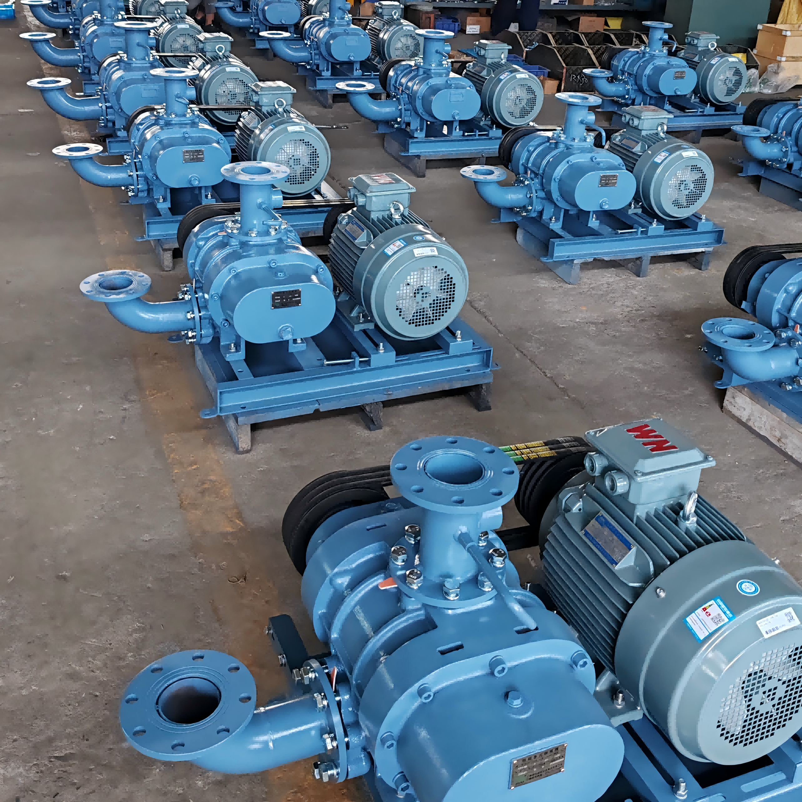 Hot Sale Industrial Three-Lobes Roots Type Aeration Blower for Sewage Treatment for Air Movement