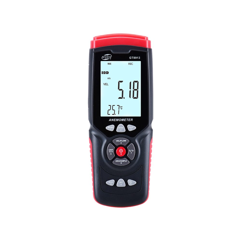 GT8913 LCD Digital Anemometer Air Velocity Flow Meter Wind Speed Professional