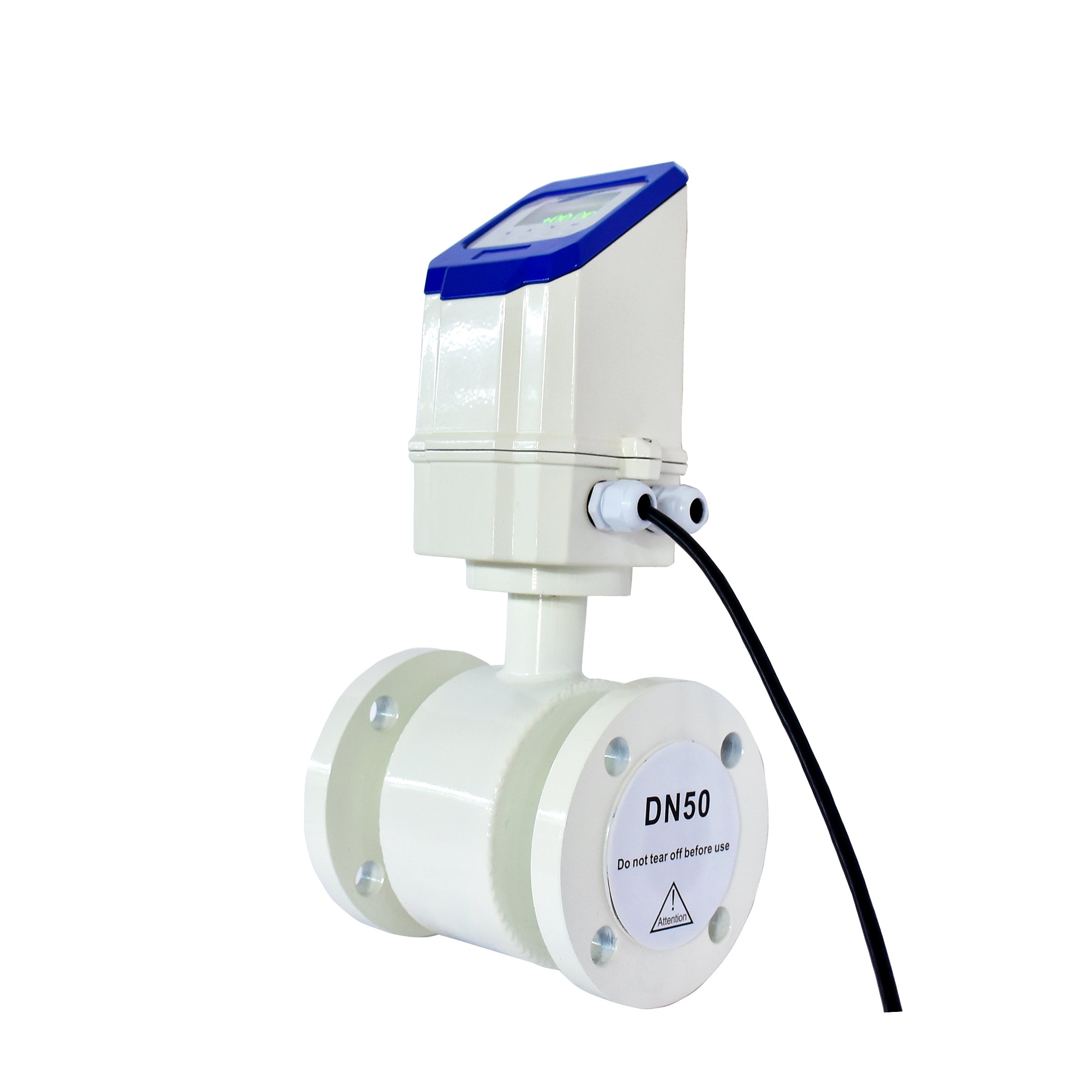 High Precision Industrial Liquid Flow Meter OLED Display Flange Type Rs485 Electromagnetic Flowmeter with 220v /24v Dual Power