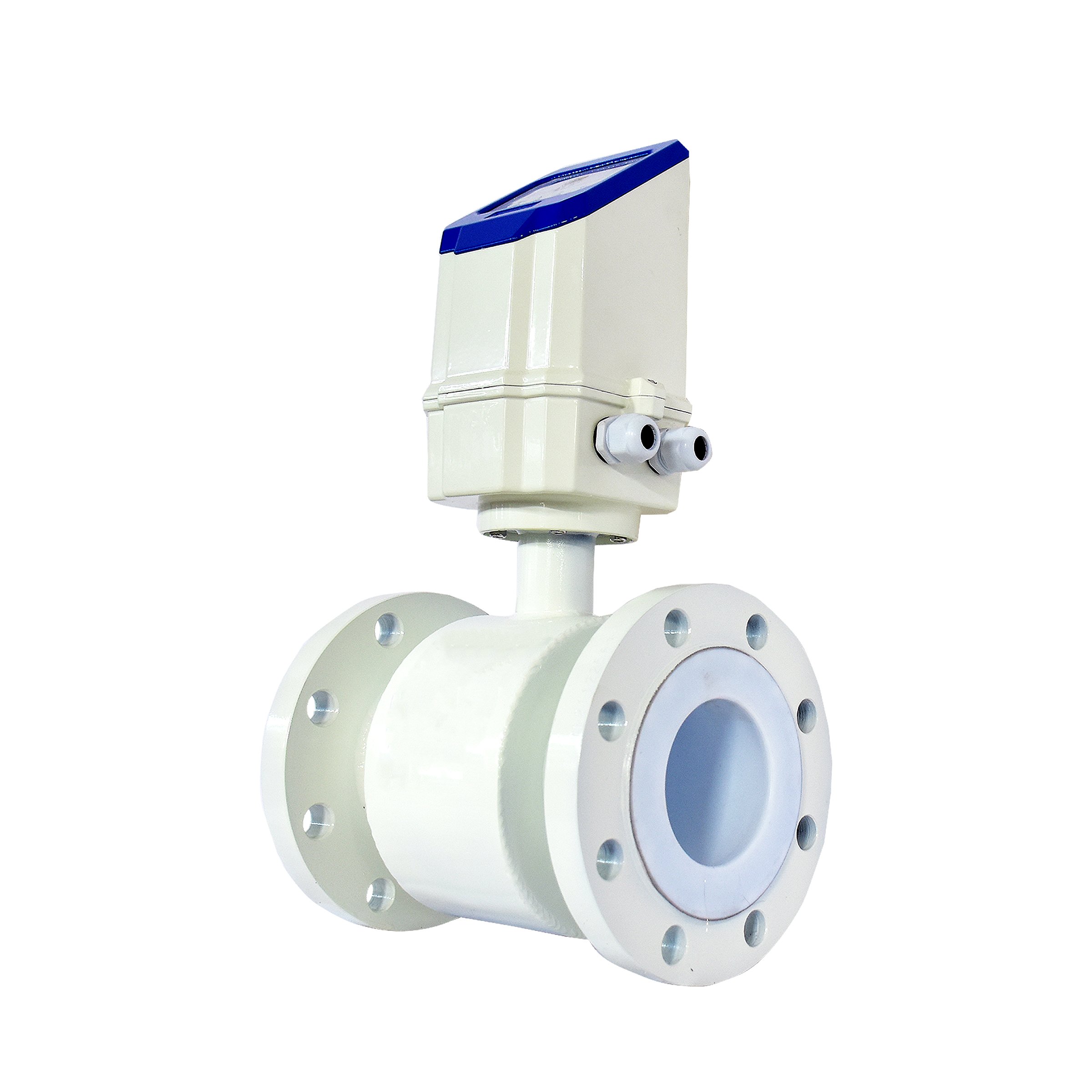 High Precision Industrial Liquid Flow Meter OLED Display Flange Type Rs485 Electromagnetic Flowmeter with 220v /24v Dual Power