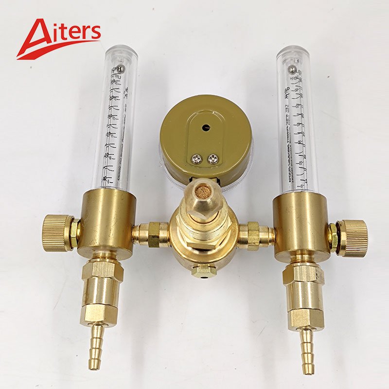 American Style MIG TIG Flow Meter Control Valve Welding Regulator Double Gauges Ar Argon Gas Pressure Regulator