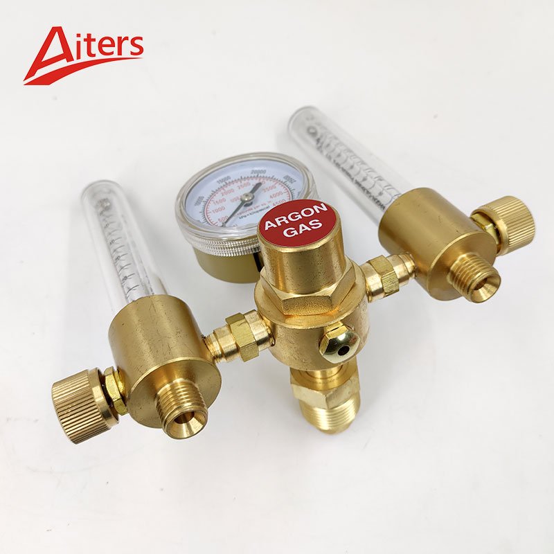 American Style MIG TIG Flow Meter Control Valve Welding Regulator Double Gauges Ar Argon Gas Pressure Regulator