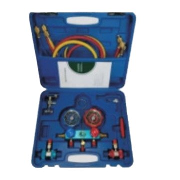 R134 HVAC Manifold Gauge Set With 4.5ft Aluminum Alloy Hose Brass Bottom Mount Pressure Gauges For Air Conditioning Tools