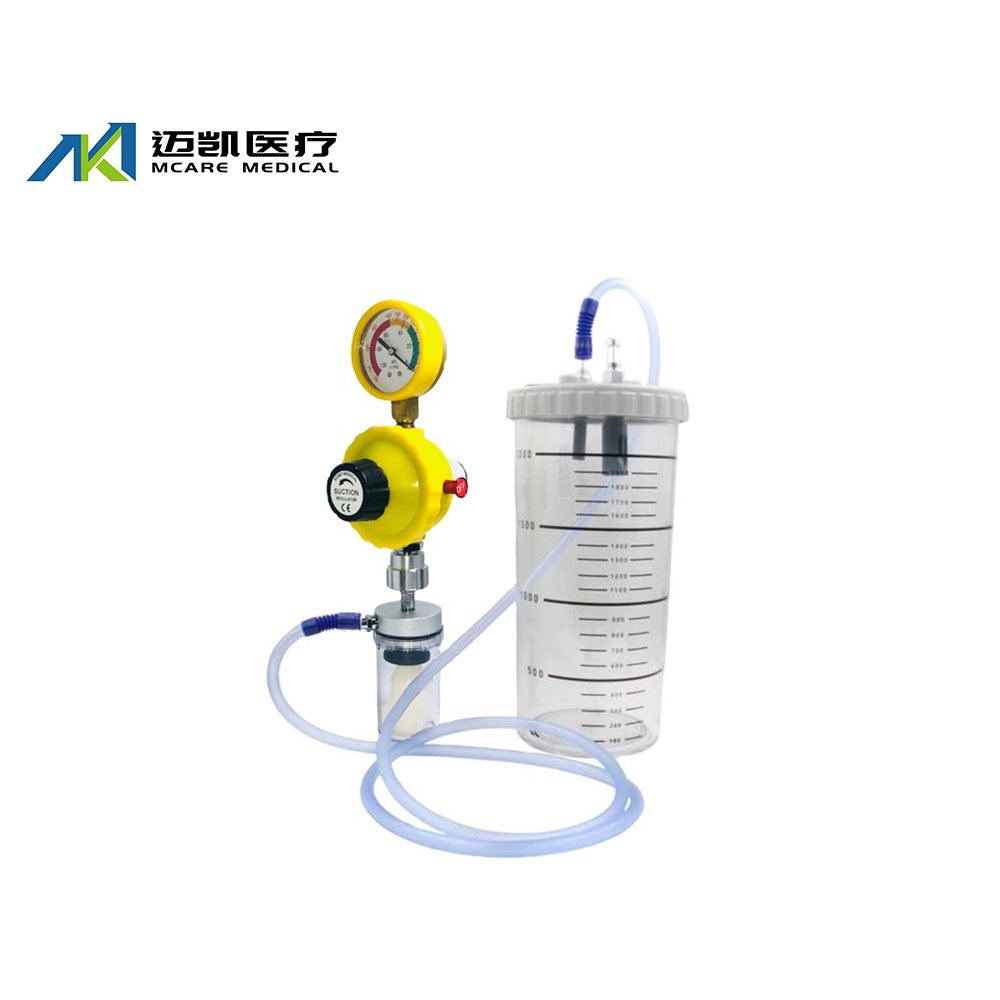 Hospital Wall Suction Regulator Medical Vacuum Regulator with 2L Suction Canister Vacuum Bottle