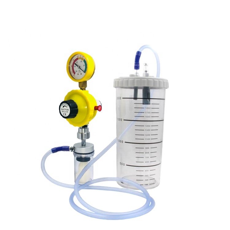 Hospital Wall Suction Regulator Medical Vacuum Regulator with 2L Suction Canister Vacuum Bottle