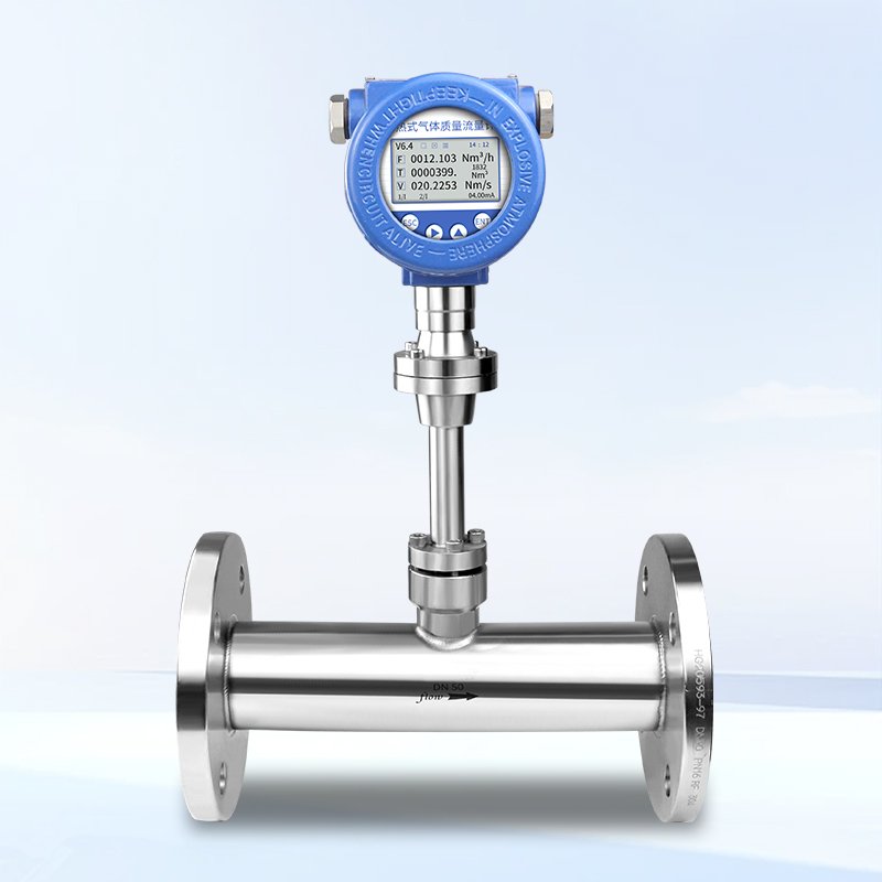 CO2 Oxygen Air Pulse Output Flow Meter Thermal Gas Inserted Compressed Air Natural Gas Nitrogen High Precision Digital Display