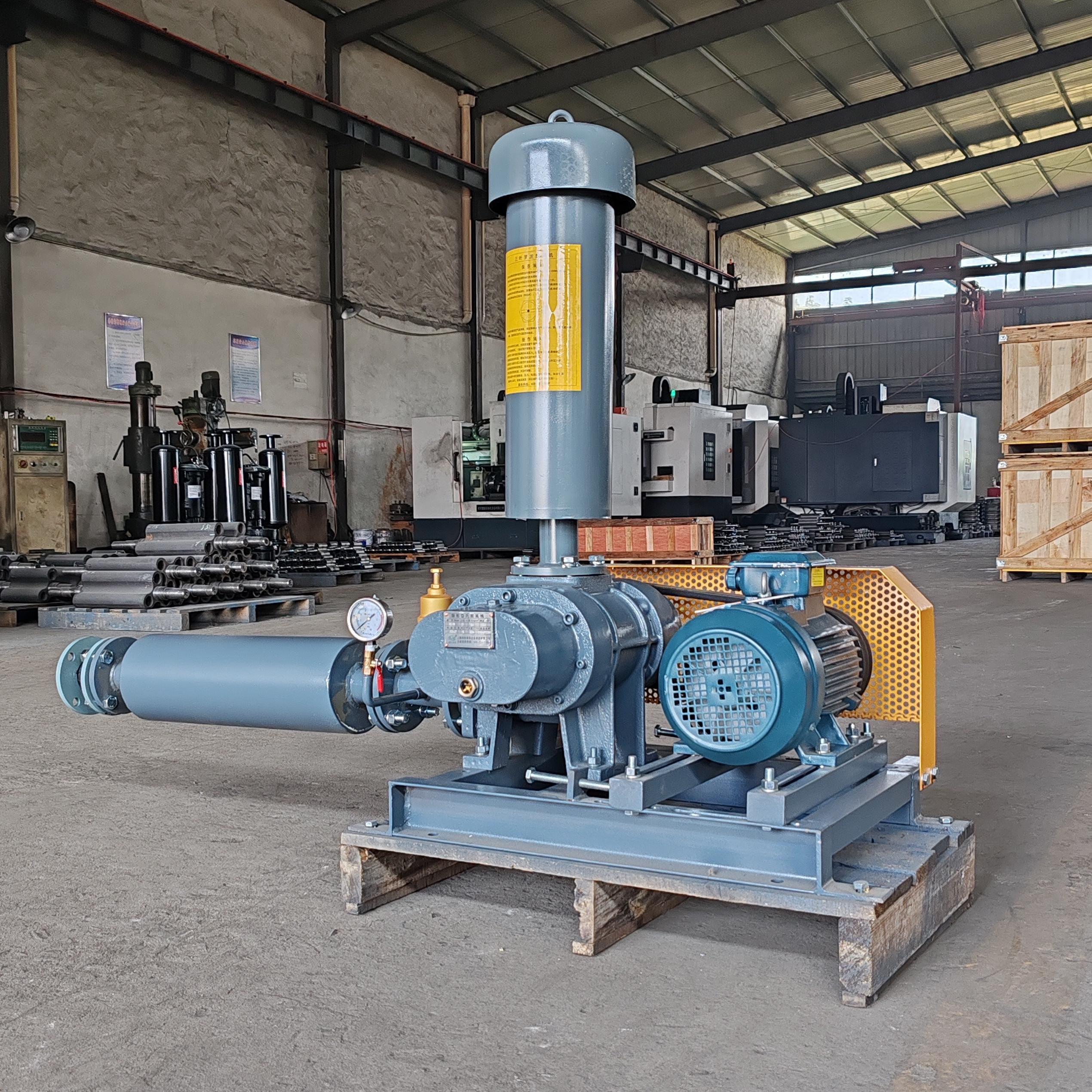 High Efficiency RZ-50 Roots Blower for Pond Fish Farm Big Air Flow Three Lobe Cast Iron Blades Electric AC OEM Customizable