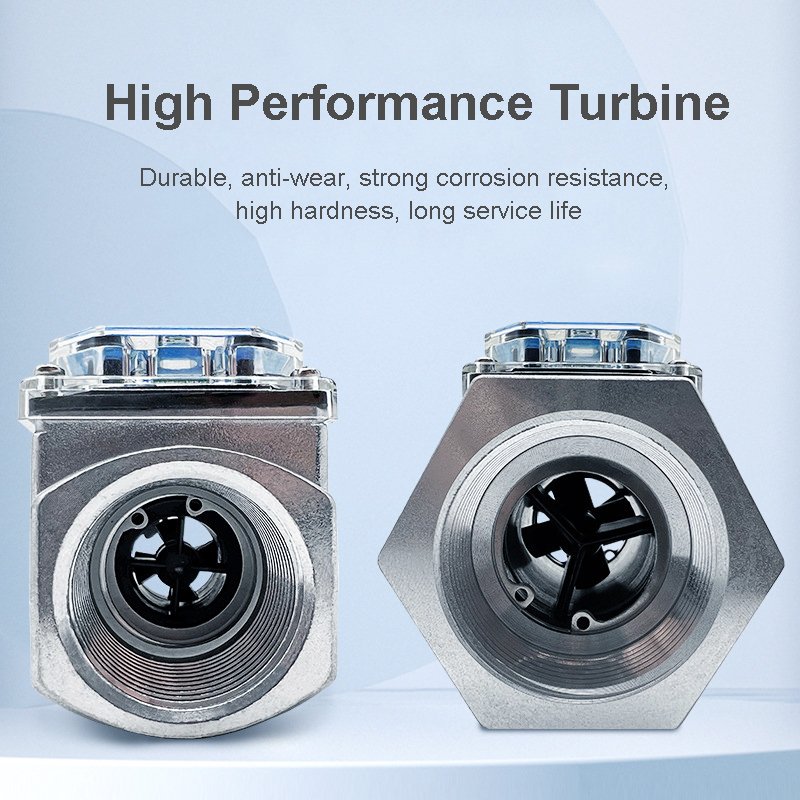 Precision Electronic Digital Turbine Flow Meter Stainless Steel Gas Oil Air Customized OEM Measures Water Diesel Kerosene
