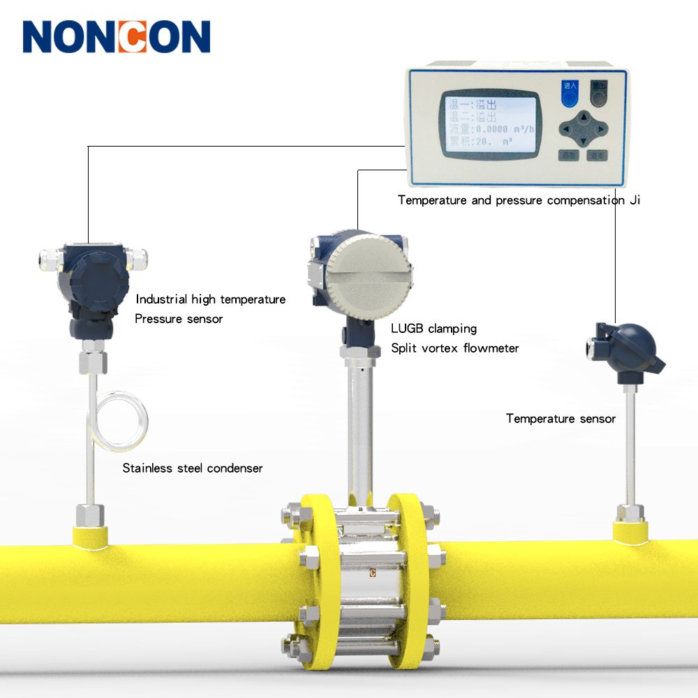 High Accuracy 4-20mA Stream vortex Flow Meter Compressed air Flowmeter for Helium
