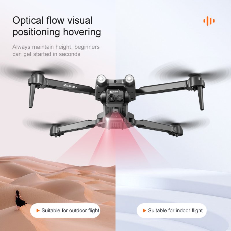 RG500 Max Drone With Hd 4k Dual Camera Optical Flow Foldable Wifi Fpv Brushless Motor Drone Profesional Quadcopter Toy