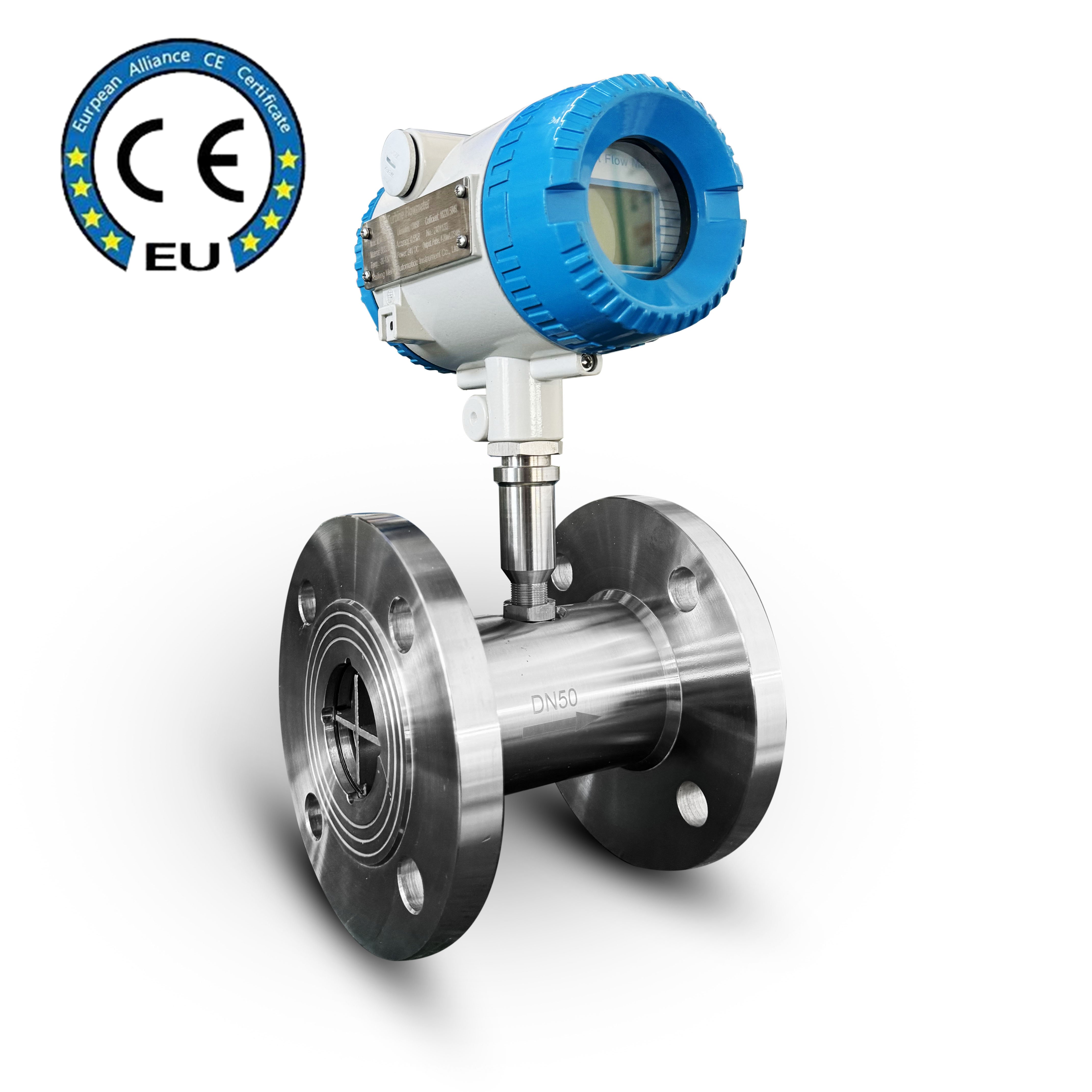 DN50 Flange Intelligent Flow Meter for Diesel Fuel Medidor De Flujo Liquid Turbine Flowmeter