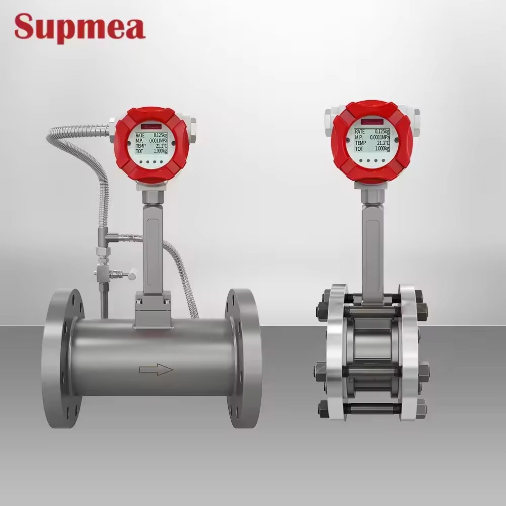 Supmea DN10-DN500 Low Pressure Industrial air Flow Meter Clamp High-precision air vortex Flow Meter Flowmeter