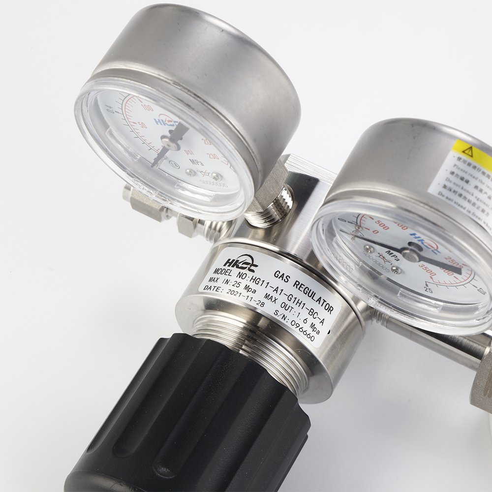 HC11 Single Stage Pressure Regulators Gas Pressure Reducing Valves for Nitrogen Oxygen Argon Hydrogen Helium Methane Helium Gas