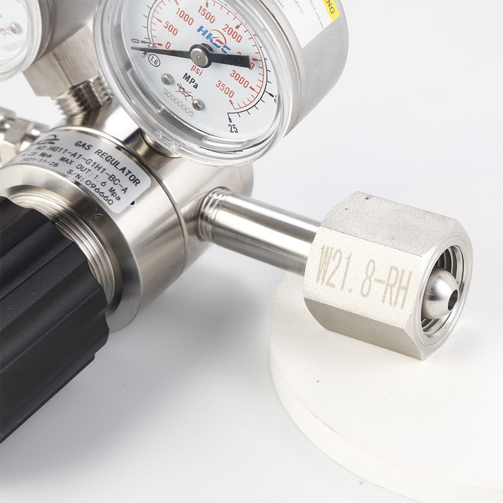 HC11 Single Stage Pressure Regulators Gas Pressure Reducing Valves for Nitrogen Oxygen Argon Hydrogen Helium Methane Helium Gas