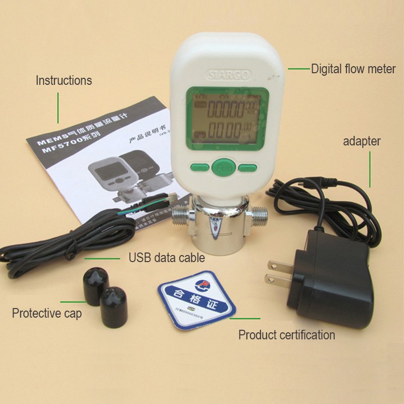 MF5706 Gas Mass Flow Meters Digital Gas Flow Meters Compressed air Digital Display Meter / 0-20L