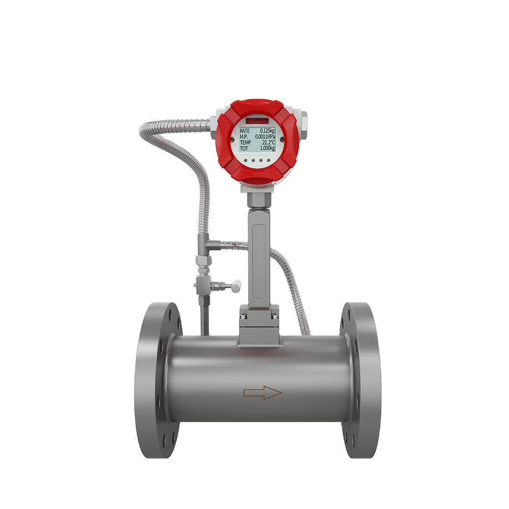Vortex Flow Meter DN50 Digital Inline Mechanical Stainless Steel Compressed Air and Steam Flow Meter OEM Supported