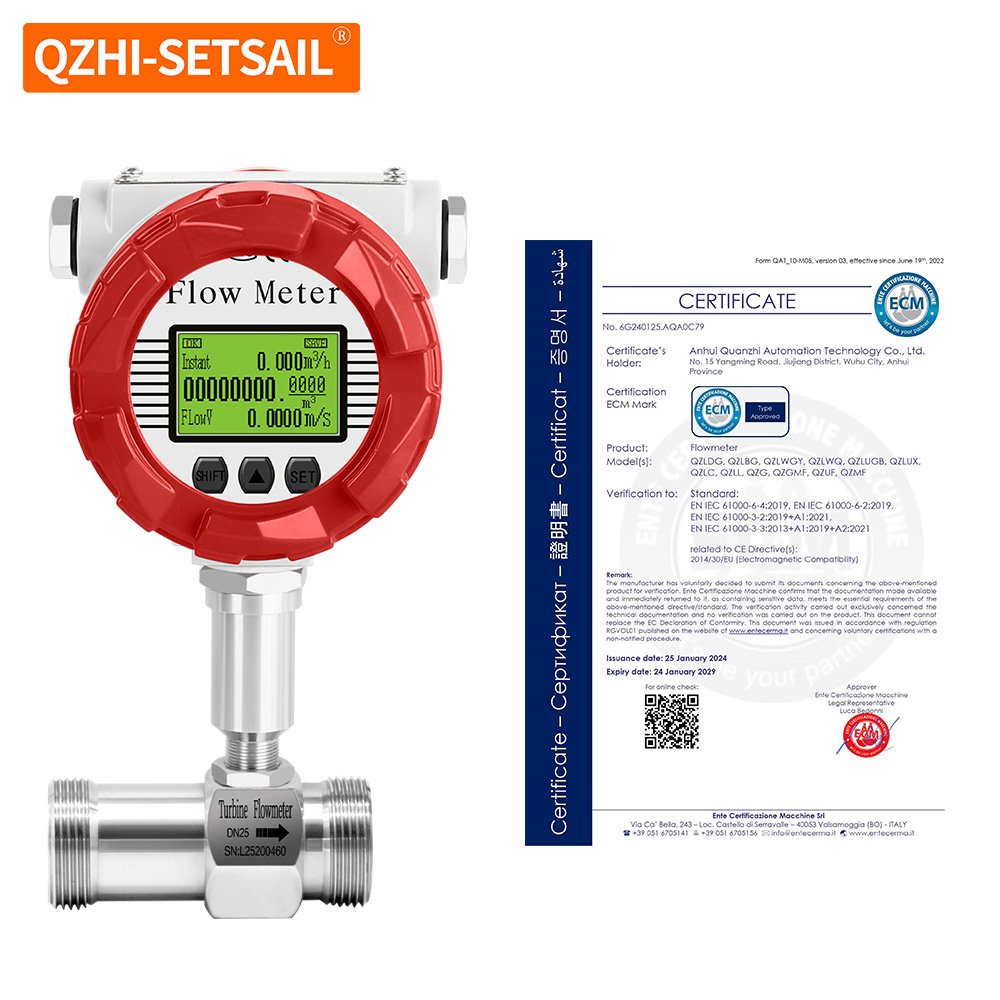 Water Flow Meter Turbine Flowmeter Sensor Pulse Analog signal Threaded Clamp Connected to 2 Inch 1 Inch DN25 32 40 50 Flowmeters