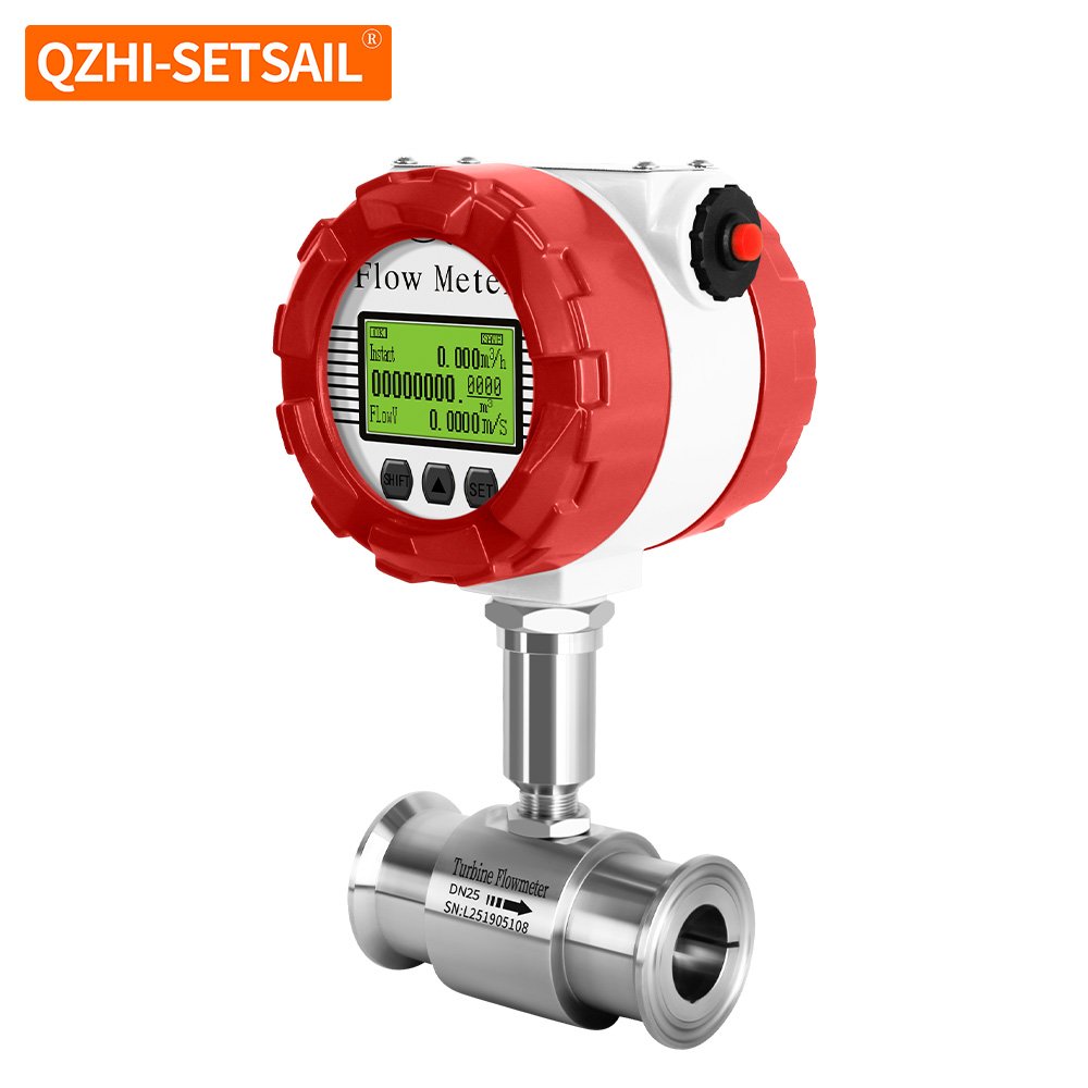 Water Flow Meter Turbine Flowmeter Sensor Pulse Analog signal Threaded Clamp Connected to 2 Inch 1 Inch DN25 32 40 50 Flowmeters