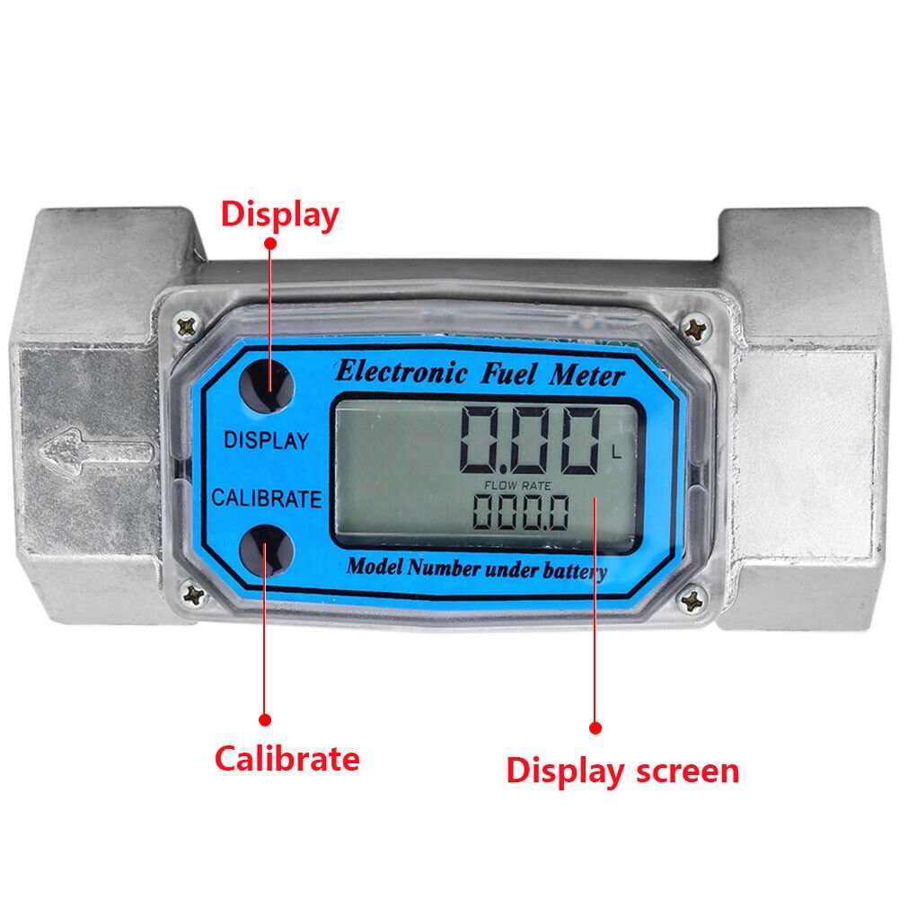 1.5" Liquid Flowmeter Digital Flow Meter for Diesel Kerosene Gasoline 15-120L / Min