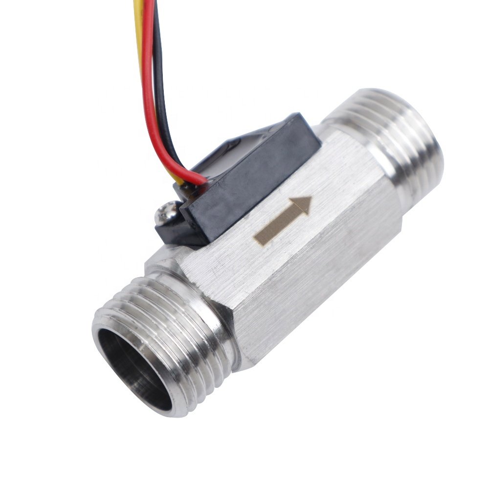 Stainless Steel G1/2" Flow Sensors Magnetic Turbine Flow Sensor Meter Hall Flowmeter DC3-24V For Water Heater Water Flow Sensor