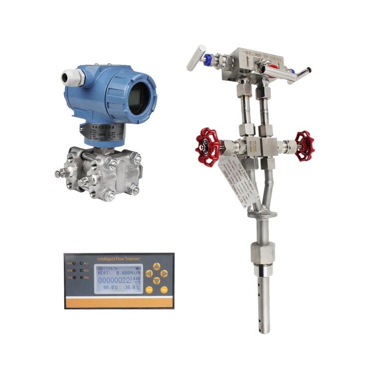 FMD Stainless Steel Average Pitot Tube Steam Liquid Air Gas Annuba Type Flow Meter With Flow Integrator