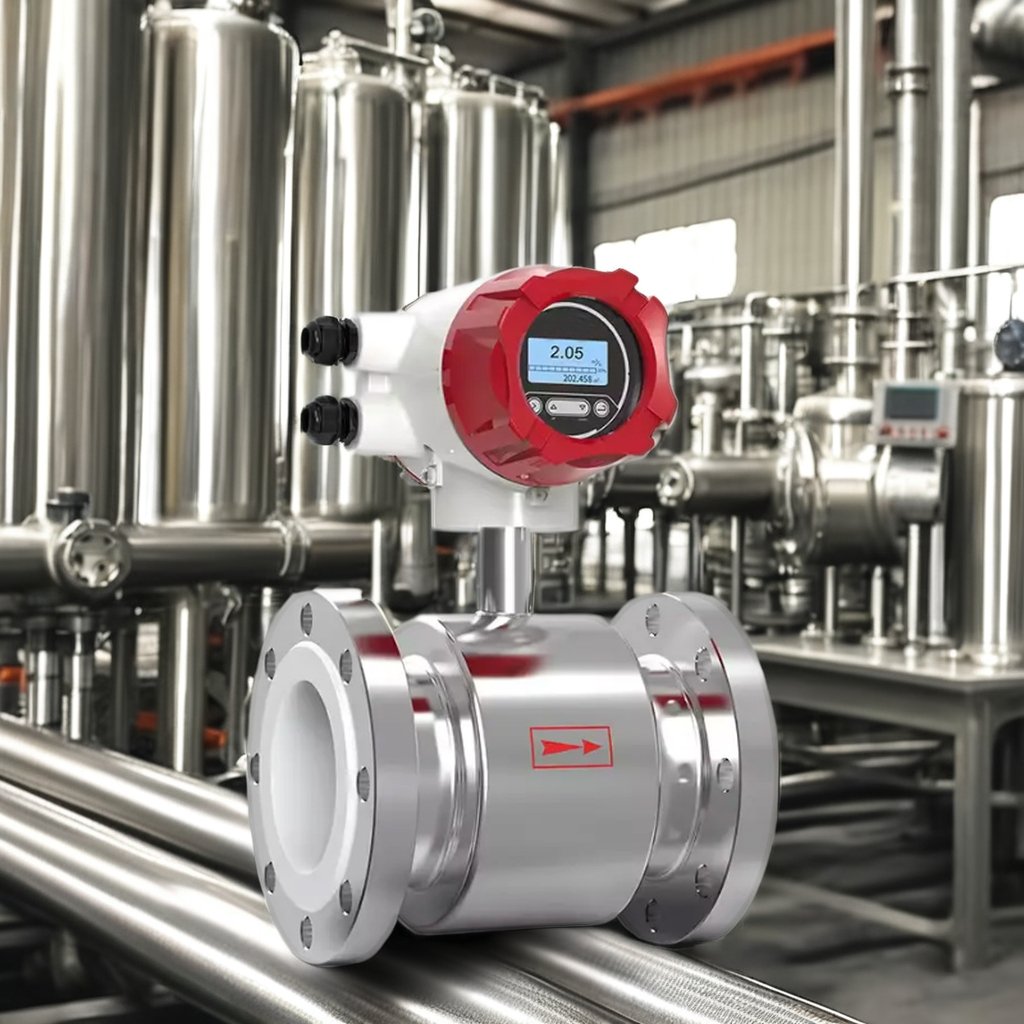 Manufacturers' Stainless Steel 316 Digital EMF Flowmeter for Oil Air Fluid Sewage Seawater Milk Salt Solution Mag Meter