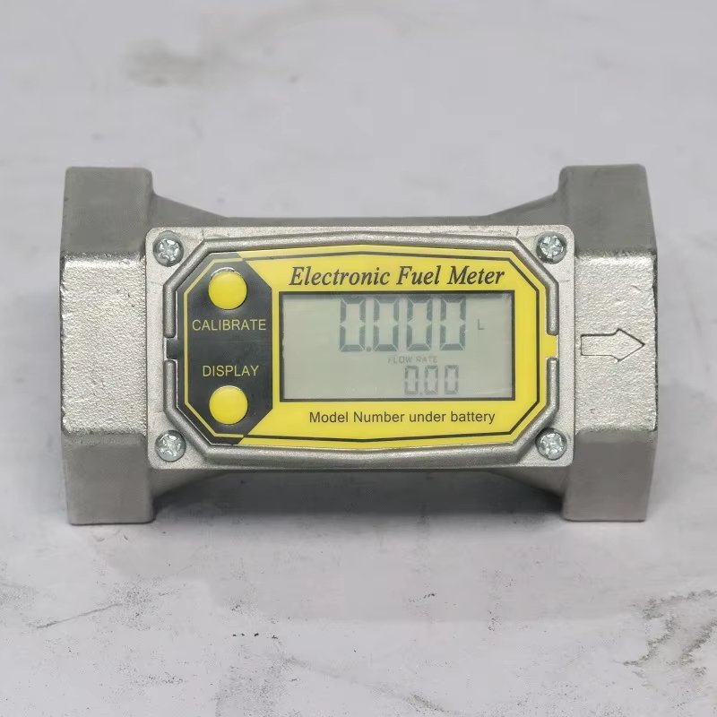 Stainless Steel Turbine Digital Flowmeter Small Anti-Corrosion Water Diesel Gasoline Led Display Electronic Pulse Flowmeter