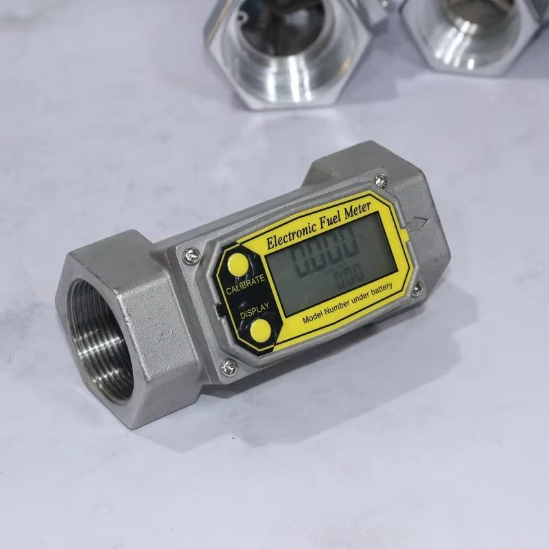 Stainless Steel Turbine Digital Flowmeter Small Anti-Corrosion Water Diesel Gasoline Led Display Electronic Pulse Flowmeter