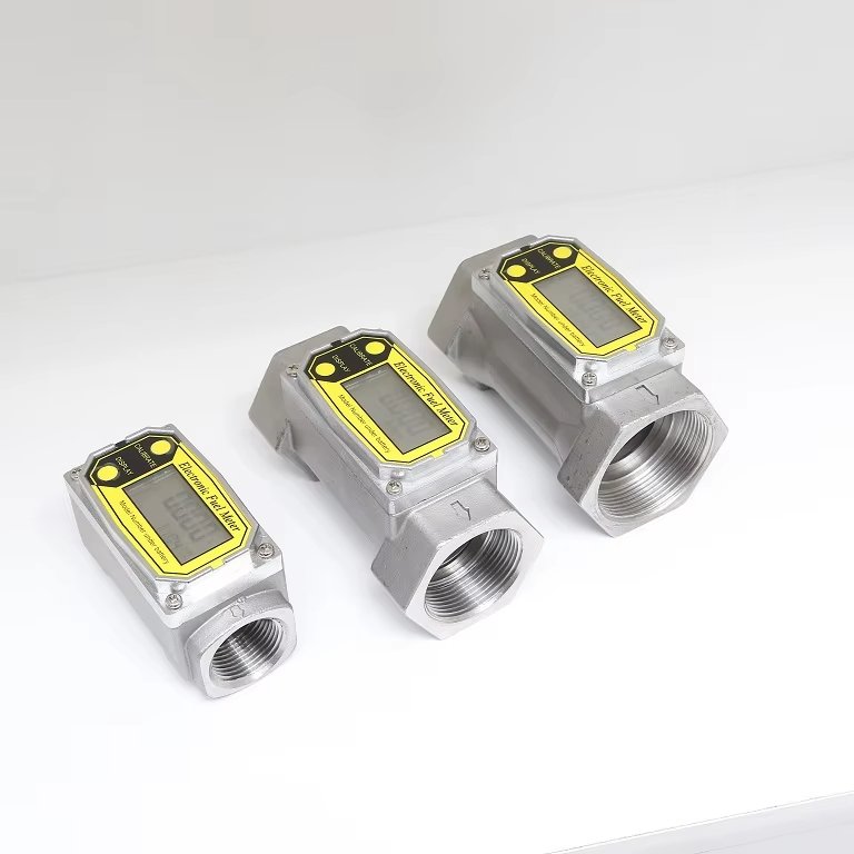 Stainless Steel Turbine Digital Flowmeter Small Anti-Corrosion Water Diesel Gasoline Led Display Electronic Pulse Flowmeter