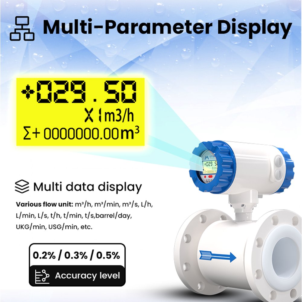 Digital Water Liquid Pulse 4-20mA RS485 HART Electromagnetic Flowmeter Price Medidor De Corriente Electromagnetic Flow Meters