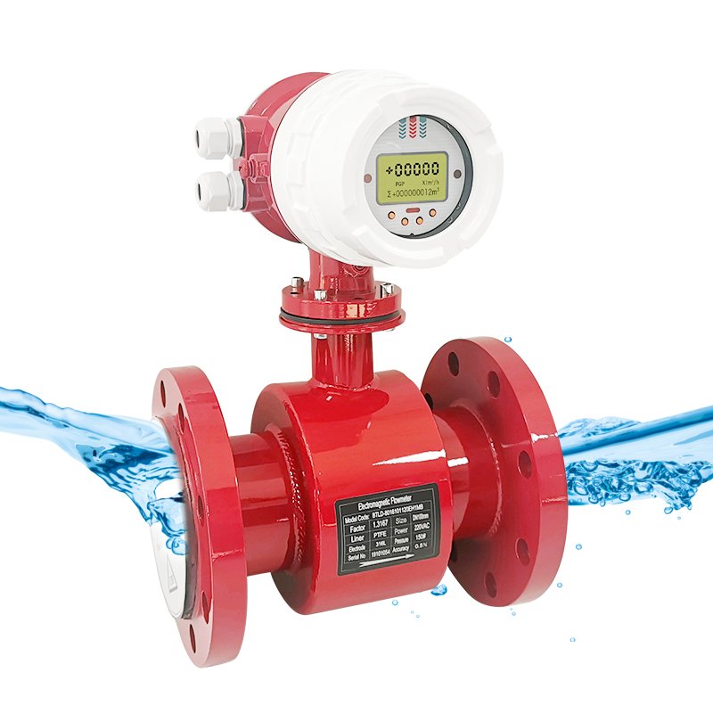 Integrated Magnetic Flowmeter 200mm Rs485 Liquid Waste Water Electromagnetic Flow Meter Converter