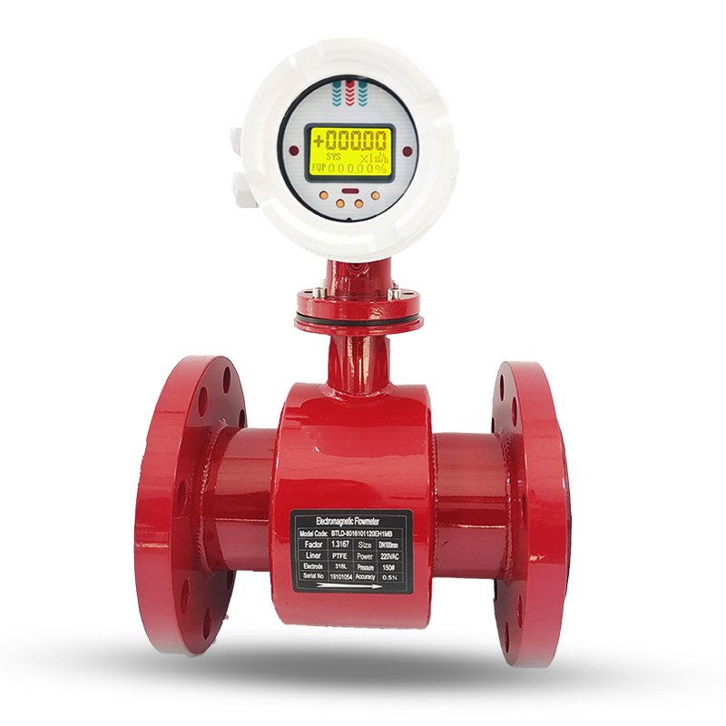 Integrated Magnetic Flowmeter 200mm Rs485 Liquid Waste Water Electromagnetic Flow Meter Converter