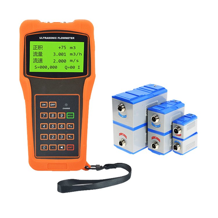 Portable River Water Ultrasonic Flow Meter Oem, Handheld Clamp on Ultrasonic Water Flow Meter RS232 DN25 ~ DN1000 Flowmeter IP67