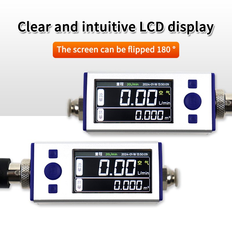 Gas Mass Flow Meter Digital Display Micro-flow Nitrogen Compressed Air Controller vortex Flowmeter Thermal Mass Flowmeter